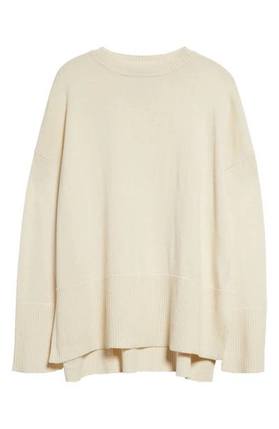 Shop Brandon Maxwell Oversize Silk & Cashmere Sweater In Ivory