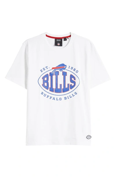 Shop Hugo Boss X Nfl Stretch Cotton Graphic T-shirt In Buffalo Bills White