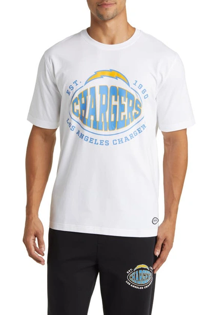 Hugo Boss Boss X Nfl Stretch Cotton Graphic T-shirt In Los Angeles Chargers White