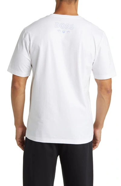 Shop Hugo Boss X Nfl Stretch Cotton Graphic T-shirt In Los Angeles Chargers White
