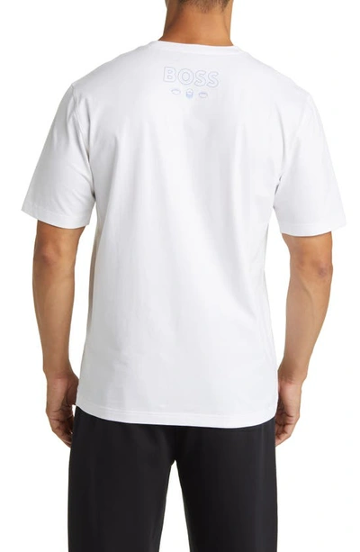 Hugo Boss Boss X Nfl Stretch Cotton Graphic T-shirt In Los Angeles Chargers White