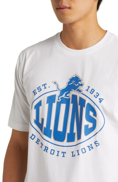 Shop Hugo Boss Boss X Nfl Stretch Cotton Graphic T-shirt In Detroit Lions White