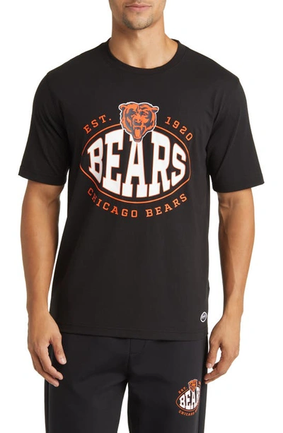 Shop Hugo Boss Boss X Nfl Stretch Cotton Graphic T-shirt In Chicago Bears Black