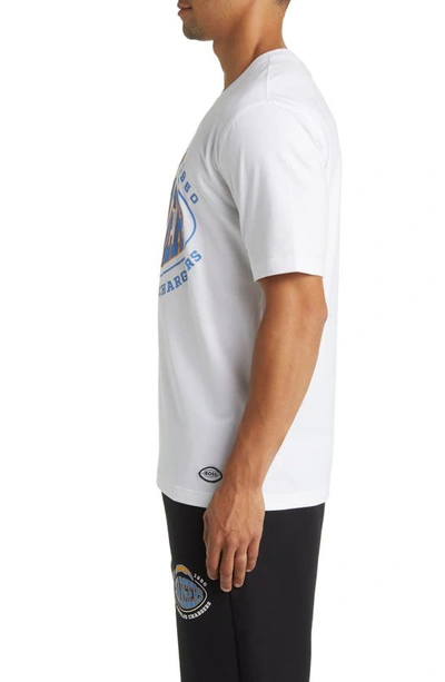 Shop Hugo Boss X Nfl Stretch Cotton Graphic T-shirt In Los Angeles Chargers White