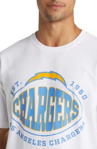 Hugo Boss Boss X Nfl Stretch Cotton Graphic T-shirt In Los Angeles Chargers White