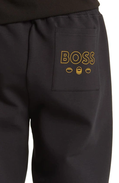 Shop Hugo Boss Boss X Nfl Cotton Blend Joggers In Pittsburgh Steelers Black