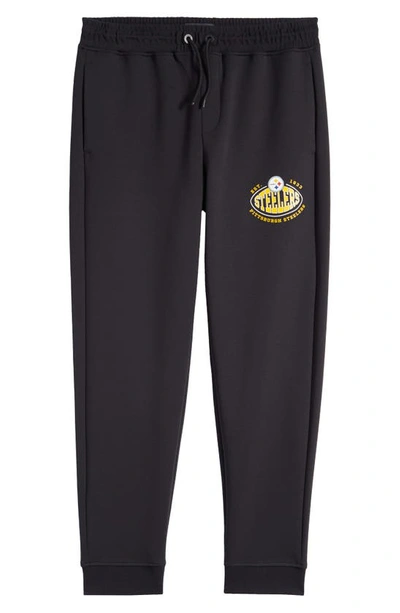 Shop Hugo Boss X Nfl Cotton Blend Joggers In Pittsburgh Steelers Black