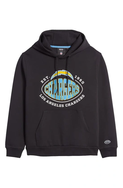 Shop Hugo Boss Boss X Nfl Touchback Graphic Hoodie In Los Angeles Chargers Black