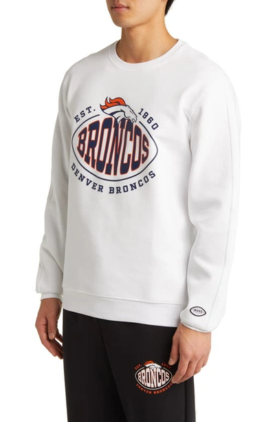Shop Hugo Boss Boss X Nfl Crewneck Sweatshirt In Denver Broncos White