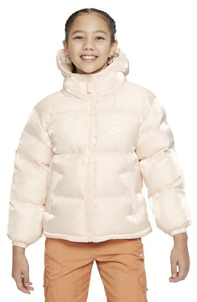 Shop Nike Kids' Therma-fit Ultimate Puffer Jacket In Guava Ice/ Guava Ice/ White