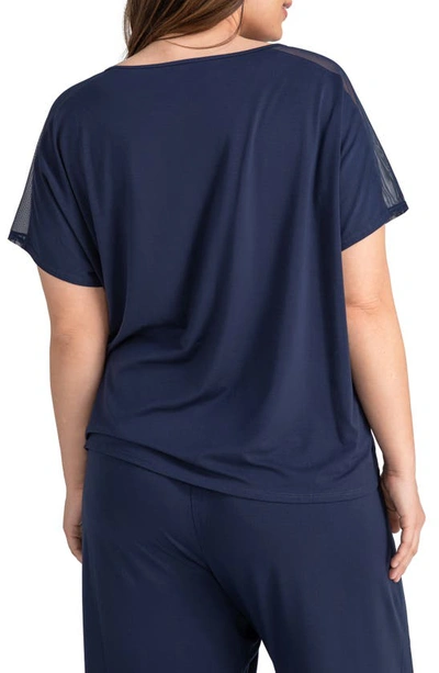 Shop Honeylove Blisswear Sleep T-shirt In Navy