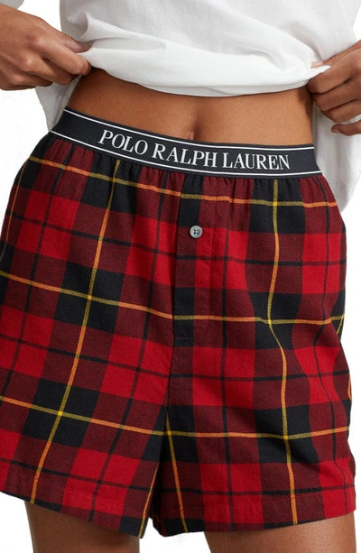 Shop Polo Ralph Lauren Boxer Pajama Shorts In Wallace Plaid