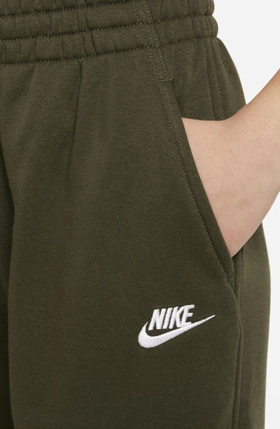 Shop Nike Kids' Sportswear Club Fleece Sweatpants In Cargo Khaki/ White