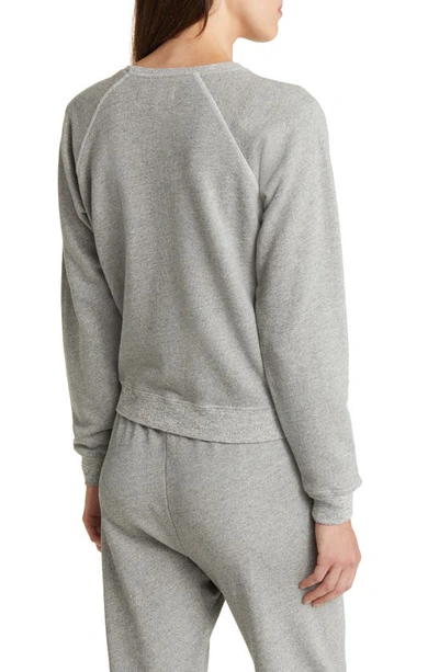 Shop The Great The Shrunken Raglan Sleeve Sweatshirt In Varsity Grey
