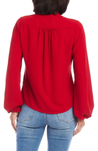 Shop Karen Kane Cowl Neck Top In Red