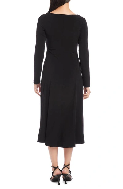 Shop Karen Kane Kate Long Sleeve Jersey Midi Dress In Black