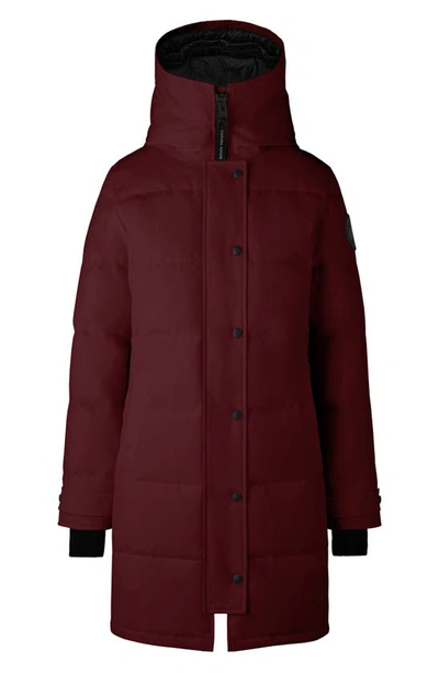 Canada Goose Shelburne Water Resistant 625 Fill Power Down Parka In Garnet Stone -grenat