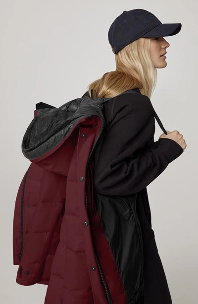 Canada Goose Shelburne Water Resistant 625 Fill Power Down Parka In Garnet Stone -grenat