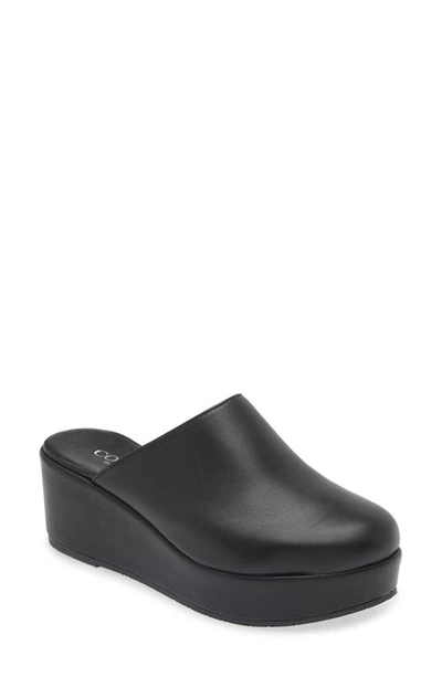 Shop Cordani Camryn Platform Wedge Mule In Nappa Nero