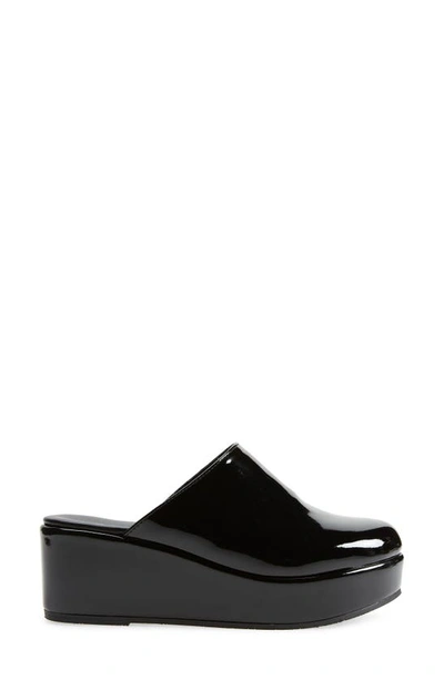 Shop Cordani Camryn Platform Wedge Mule In Vernice Synth Nero