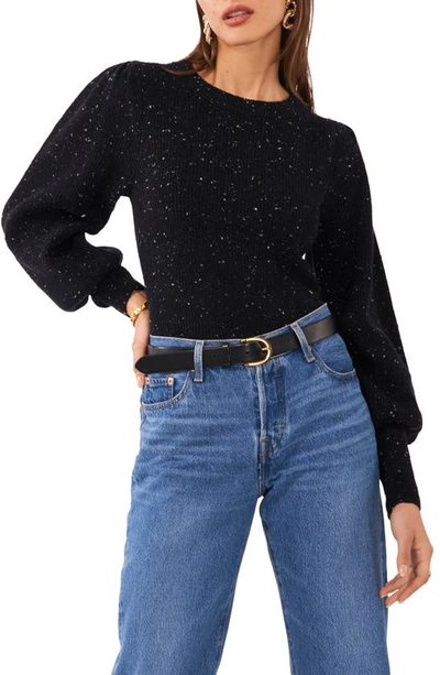 Shop 1.state Balloon Sleeve Rib Sweater In Rich Black