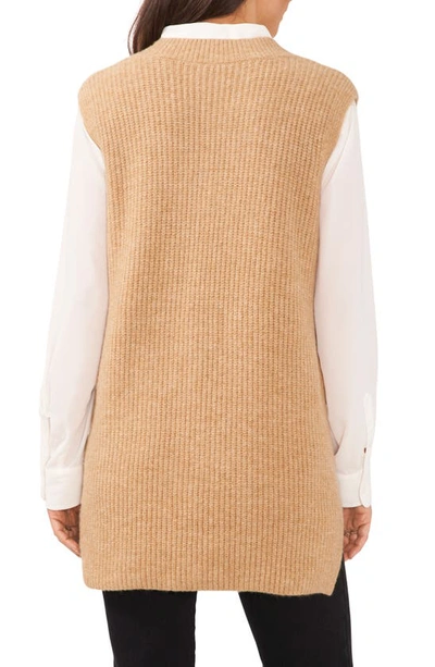 Shop Vince Camuto Shaker Stitch Sweater Vest In Latte Heather