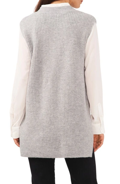 Shop Vince Camuto Shaker Stitch Sweater Vest In Silver Heather Grey