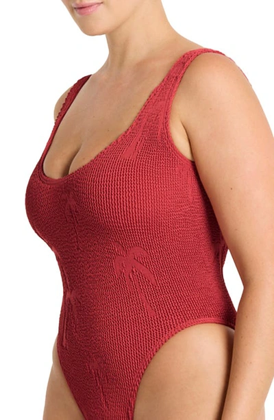Shop Bondeye Mara Low Back One-piece Swimsuit In Mineral Red Palm