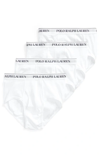 Shop Polo Ralph Lauren 4-pack Cotton Briefs In White
