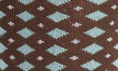 Shop Edward Armah Neat Pima Cotton Blend Dress Socks In Brown