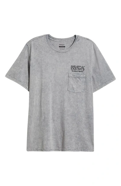 Shop Rvca Foreman Cotton Graphic Pocket T-shirt In Light Grey Shock Wsh