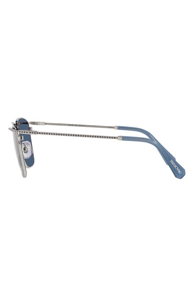 Swarovski 58mm Rectangular Sunglasses In Dark Silver