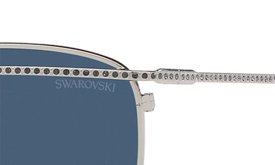 Shop Swarovski 58mm Rectangular Sunglasses In Dark Silver