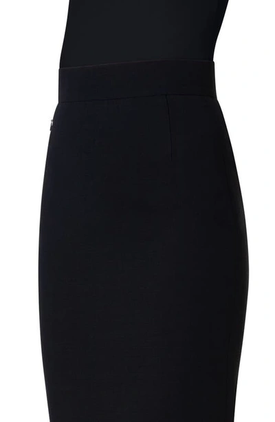 Shop Akris Wool Blend Pencil Skirt In Black
