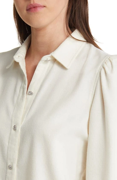 Shop Rails Angelica Embellished Button-up Shirt In Winter White