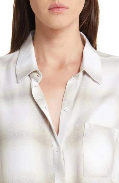 Shop Rails Hunter Plaid Button-up Shirt In Dove Pearl