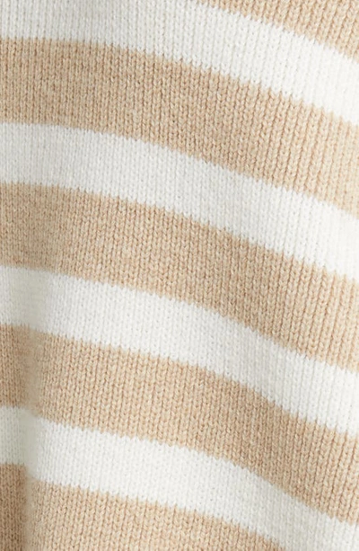 Shop Rails Tessa Stripe Wool & Cotton Quarter-zip Pullover In Sand Stripe