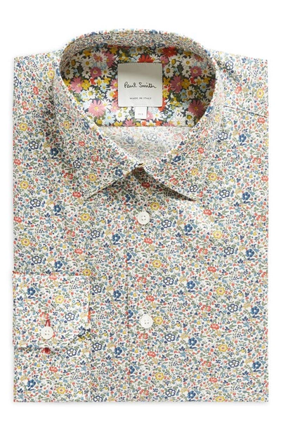 Shop Paul Smith Tailored Fit Floral Cotton Dress Shirt In Multi