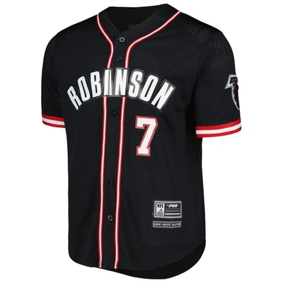 Shop Pro Standard Bijan Robinson Black Atlanta Falcons Mesh Baseball Button-up T-shirt