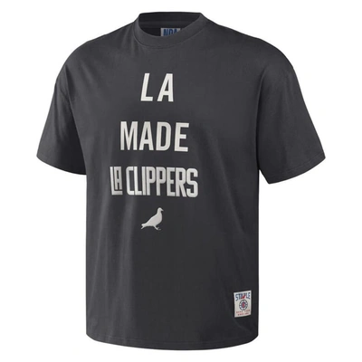 Shop Staple Nba X  Anthracite La Clippers Heavyweight Oversized T-shirt
