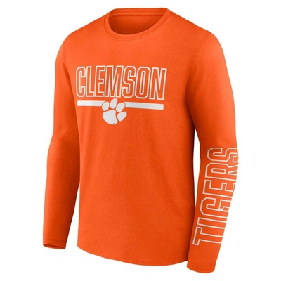 Shop Profile Orange Clemson Tigers Big & Tall Two-hit Graphic Long Sleeve T-shirt
