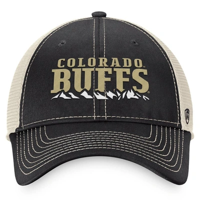 Shop Top Of The World Black/natural Colorado Buffaloes Boulder Trucker Adjustable Hat