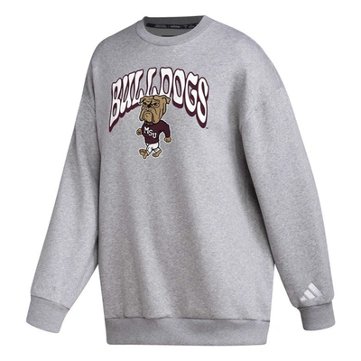 Shop Adidas Originals Adidas  Gray Mississippi State Bulldogs Vintage Stylin Pullover Sweatshirt