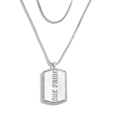 Shop Wear By Erin Andrews X Baublebar Detroit Lions Silver Dog Tag Necklace