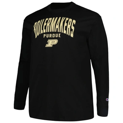 Shop Champion Black Purdue Boilermakers Big & Tall Arch Long Sleeve T-shirt