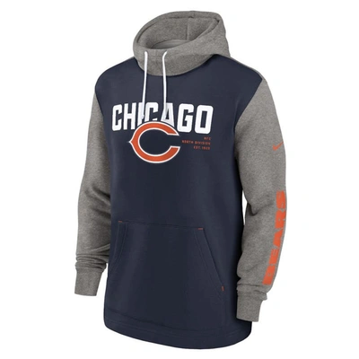 Shop Nike Navy Chicago Bears Fashion Color Block Pullover Hoodie