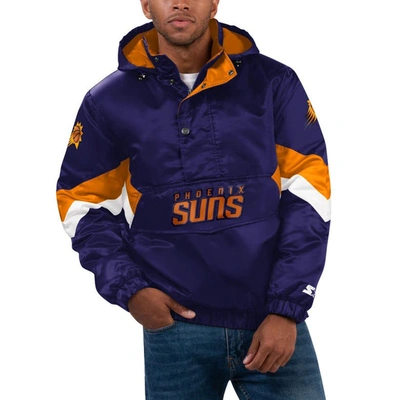 Shop Starter Purple Phoenix Suns Force Play Satin Hoodie Half-zip Jacket