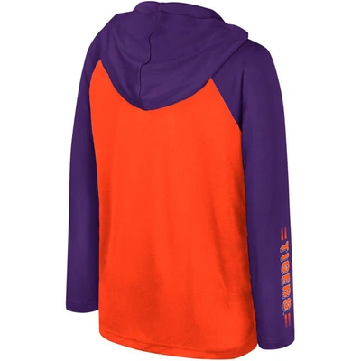 Shop Colosseum Youth  Orange Clemson Tigers Eddie Multi-hit Raglan Long Sleeve Hoodie T-shirt