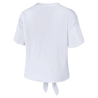 Wear By Erin Andrews White Los Angeles Lakers Tie-front T-shirt In White