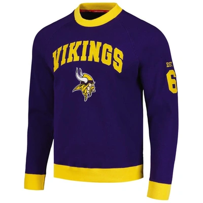 Shop Tommy Hilfiger Purple Minnesota Vikings Reese Raglan Tri-blend Pullover Sweatshirt